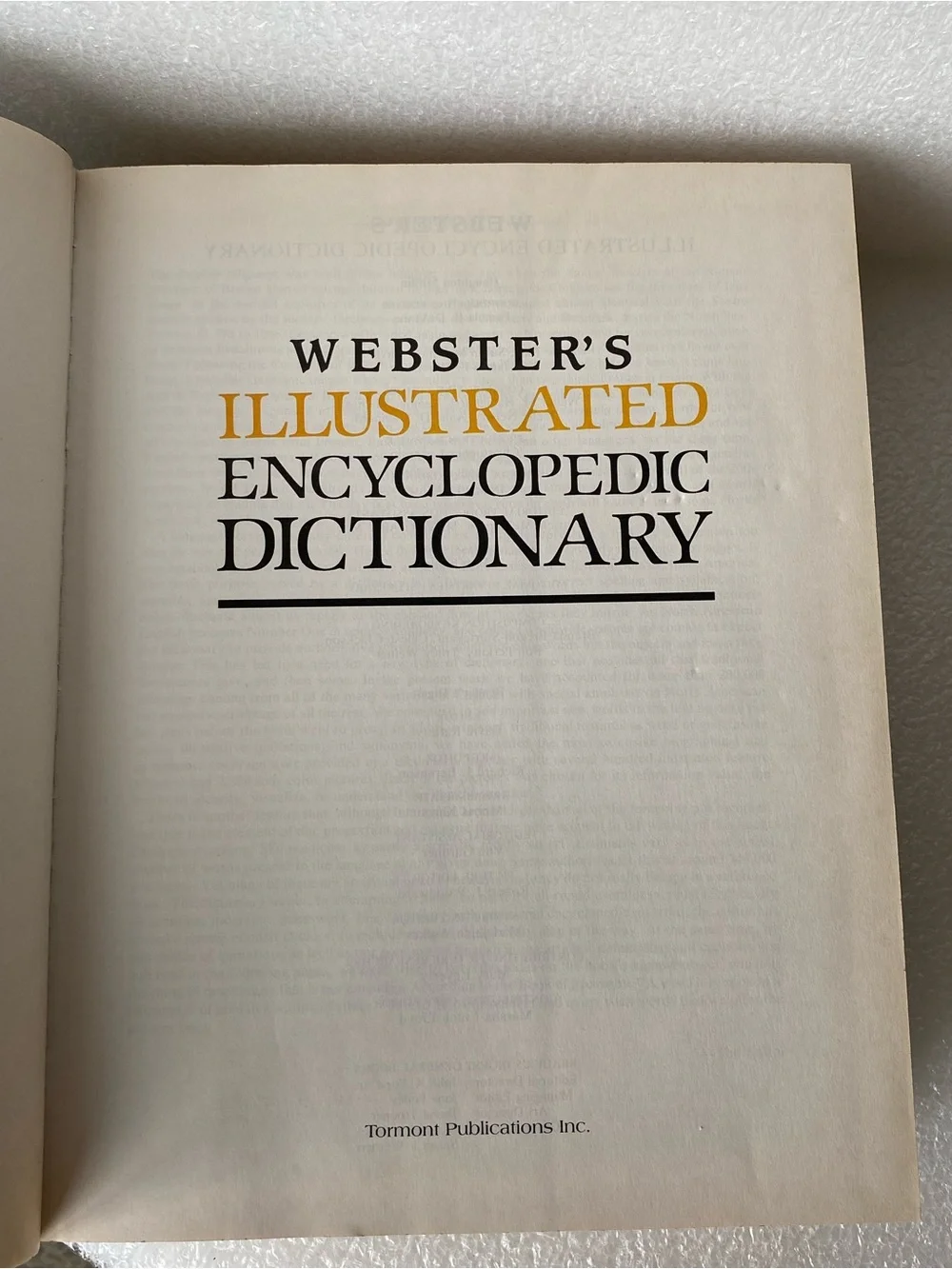Tormont Webster's ILLUSTRATED ENCYCLOPEDIC DICTIONARY Vintage Hardcover Book